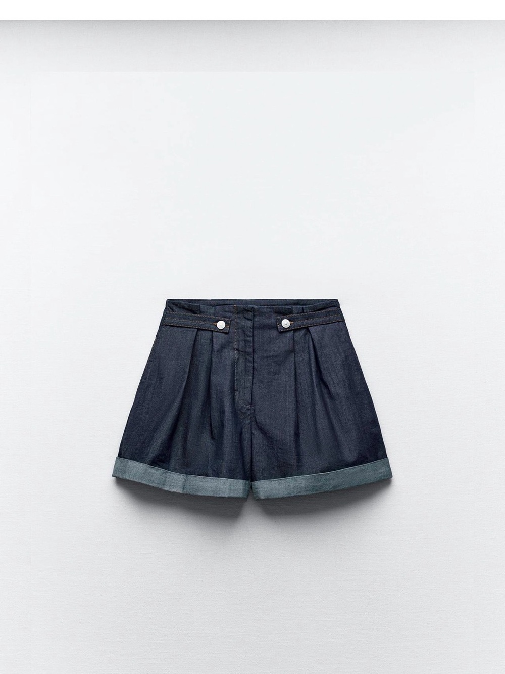 Zara Z1975 Paperbag Waist Belt Loop Shorts